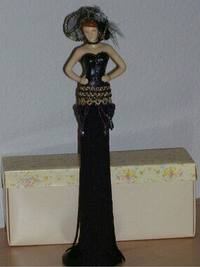 Putting on the Ritz Shiny Black Dazzle Dress Poly Resin Hand and Face Tassel